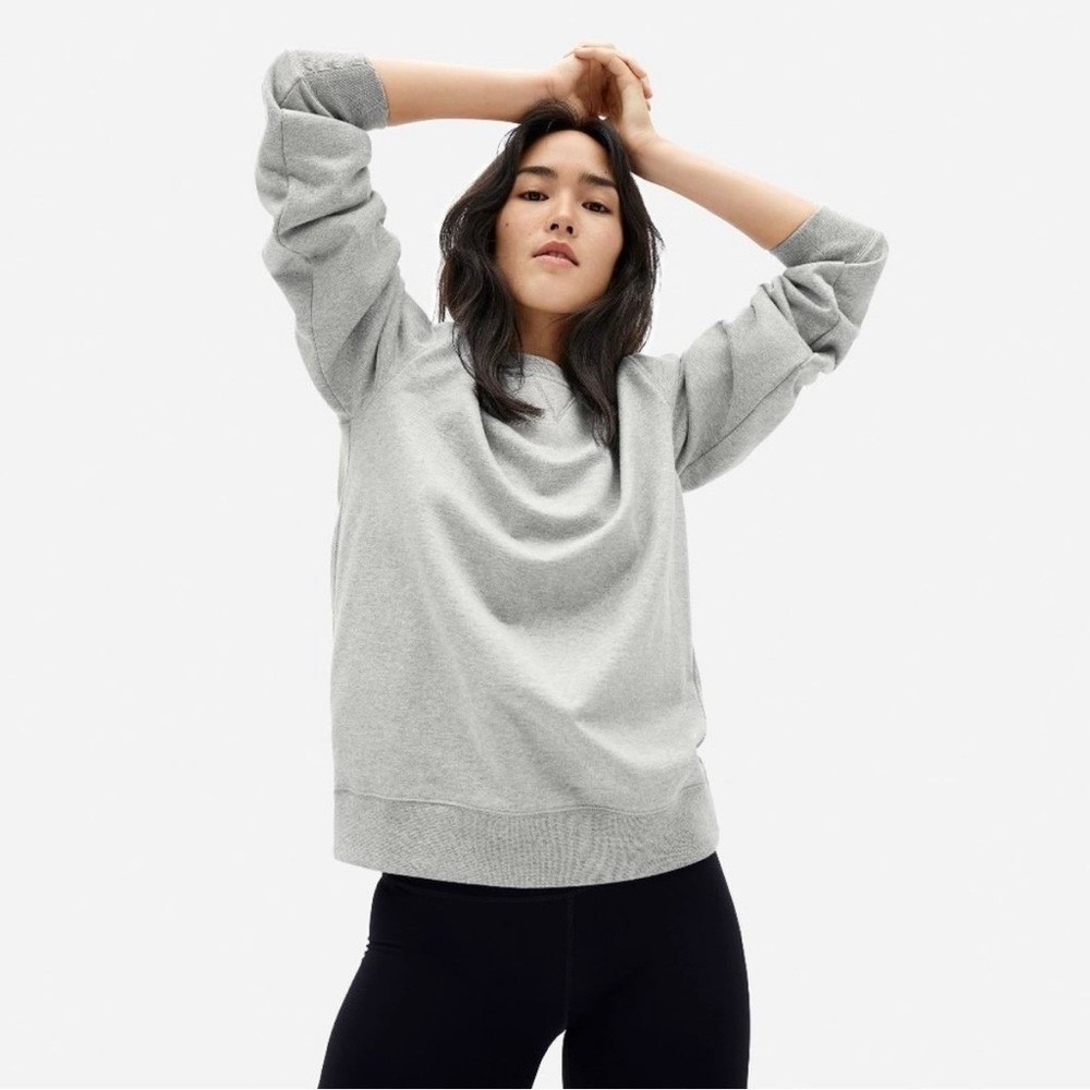 EVERLANE Gray Unisex‎ French Terry Long Sleeve Crew Neck Sweatshirt Size XXS